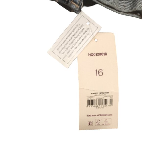 Weekend Academy Dark Wash Cuffed Blue Jeans Boy's Size 16 New with Tags NWT - Picture 8 of 8